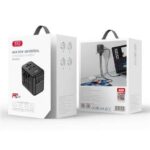 Adattatore da viaggio universale XO - Connessioni per oltre 150 paesi - Potenza fino a 2500W - Porta USB-C da 65W - Cinque porte di uscita - Colore nero - immagine 4
