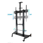 Tooq Ares Supporto da pavimento con ruote e regolazione dell'altezza per schermi da 60"-100" - Colore nero - immagine 4