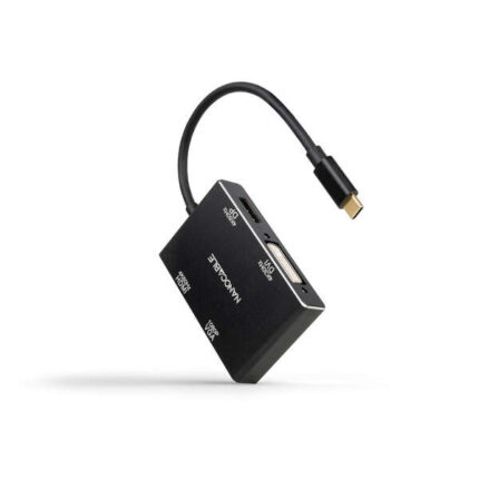 Nanocavo convertitore USB-C/M a HDMI/H + DVI/H + DP/H + VGA/H - 10 cm - Colore nero