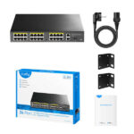 Cudy FS1026PS1 Switch Gigabit a 24 porte PoE+ da 10/100 Mbit + 2 porte uplink Gigabit + 1 slot SFP da 1,25 Gbps - immagine 3