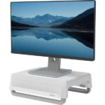 Fellowes Rialzo per monitor con 3 regolazioni di altezza - Ideale per il lavoro ibrido - Canale per dispositivi con ricarica - Materiali riciclati al 100% - immagine 2