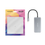 Nanocavo HUB USB-C 9 in 1 - Convertitore USB-C a 3 x USB-A + 2 x HDMI + RJ45 + TF + SD + USB-C PD 100W - Alluminio - 15 cm - Colore grigio - immagine 3
