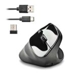 NGS Evo Moksha Mouse verticale ergonomico wireless USB 2400 dpi - 5 pulsanti - Tasti silenziosi - Colore nero - immagine 4
