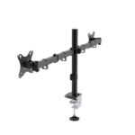 Unykach UK1422 Supporto da tavolo con braccio articolato per 2 monitor da 10"-32" - Girevole, inclinabile ed estensibile - Gestione dei cavi - Peso massimo 10 kg per braccio - VESA 100x100 mm - immagine 3
