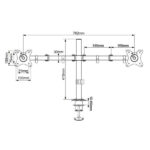 Unykach UK1422 Supporto da tavolo con braccio articolato per 2 monitor da 10"-32" - Girevole, inclinabile ed estensibile - Gestione dei cavi - Peso massimo 10 kg per braccio - VESA 100x100 mm - immagine 4