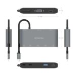 Aisens USB-C Dock 8 in 1 - USB-C a 1xHDMI - 1xVGA - 1xRJ45 - 2xUSB-A - 2xUSB-C 5G - 1xUSB-C PD - 20 cm - Colore grigio - immagine 4