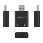 Aisens Convertitore da USB-A ad Audio 48KHz - USB-A/M-2xJACK 3.5/H - Colore Nero - immagine 3
