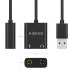 Aisens Convertitore USB-A ad audio 48KHz - USB-A/M-2xJACK 3,5/H - 10 cm - Colore nero - immagine 3