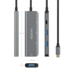 Hub USB 3.2 GEN1 5G USB-C - USB-C/M-1xUSB-C/H-3xUSB-A/H - 15 cm - Colore grigio - immagine 4