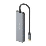 Hub USB 3.2 GEN1 5G USB-C - USB-C/M-2xUSB-C/H-2xUSB-A/H - 15 cm - Colore grigio - immagine 3