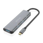 Hub USB 3.2 GEN2 10G USB-C - USB-C/M-1xUSB-C/H-3xUSB-A/H - 15 cm - Colore grigio - immagine 2
