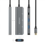 Hub USB 3.2 GEN2 10G USB-C - USB-C/M-1xUSB-C/H-3xUSB-A/H - 15 cm - Colore grigio - immagine 4