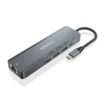 Aisens USB-C Dock 5 in 1 - USB-C a 1xHDMI - 1xRJ45 - 2xUSB - 1xpd - 15 cm - Colore grigio - immagine 2