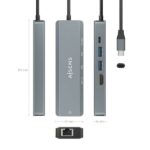 Aisens USB-C Dock 5 in 1 - USB-C a 1xHDMI - 1xRJ45 - 2xUSB - 1xpd - 15 cm - Colore grigio - immagine 4