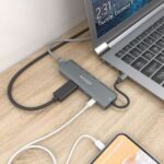 Aisens USB-C Dock 5 in 1 - USB-C a 1xHDMI - 1xRJ45 - 2xUSB - 1xpd - 15 cm - Colore grigio - immagine 5