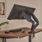 Aisens Supporto da tavolo PRO Contrappeso girevole e inclinabile per monitor/TV 9 kg (3 perni - 2 bracci) da 17-32 - Colore nero - immagine 4