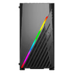 Unykach Mini Glayze Case Micro-ATX - Illuminazione ARGB - Lato in vetro temperato - USB-A 2.0/3.0 e audio - 1 ventola RGB da 120 mm installata - Colore nero - immagine 2