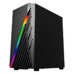 Unykach Mini Glayze Case Micro-ATX - Illuminazione ARGB - Lato in vetro temperato - USB-A 2.0/3.0 e audio - 1 ventola RGB da 120 mm installata - Colore nero - immagine 3