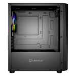 Unykach Mini Glayze Case Micro-ATX - Illuminazione ARGB - Lato in vetro temperato - USB-A 2.0/3.0 e audio - 1 ventola RGB da 120 mm installata - Colore nero - immagine 5