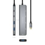 Aisens Hub USB 3.2 Gen1 5G USB-C - USB-C/M-1xUSB-C PD100W/H-1xUSB-C/H-3xUSB-A/H - 15 cm - immagine 4