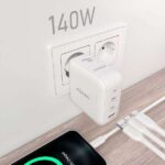 Caricabatterie GAN Aisens 140W - 2xUSB-C PD3.1 QC4.0 - 1xUSB-A QC3.0 - immagine 5