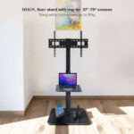 Tooq Moon Supporto da pavimento con regolazione dell'altezza per schermi da 37"-75" - Colore nero - immagine 4