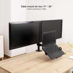 Tooq Supporto da tavolo per 2 monitor da 17"-32" + Vassoio per laptop - Gestione dei cavi - Peso massimo 9 kg per braccio - VESA 100x100 mm - immagine 2