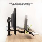 Tooq Supporto da tavolo per 2 monitor da 17"-32" + Vassoio per laptop - Gestione dei cavi - Peso massimo 9 kg per braccio - VESA 100x100 mm - immagine 3