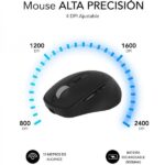 Subblim Confort Ergo Dual Mouse wireless Bluetooth, USB 2,4 GHz 2400 dpi - 5 pulsanti - Uso destrorso - Colore nero - immagine 4