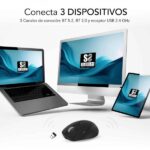 Subblim Confort Ergo Dual Mouse wireless Bluetooth, USB 2,4 GHz 2400 dpi - 5 pulsanti - Uso destrorso - Colore nero - immagine 5