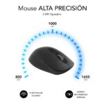 Subblim Curve Ergo Dual Mouse wireless Bluetooth, USB 2,4 GHz 1600 dpi - 5 pulsanti - Per destrimani - Colore nero - immagine 4