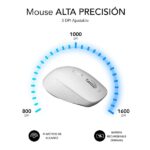 Subblim Curve Ergo Dual Mouse wireless Bluetooth, USB 2,4 GHz 1600 dpi - 5 pulsanti - Per destrimani - Colore bianco - immagine 4