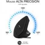 Subblim Glide Vertical Ergo Mouse verticale USB 1600 dpi - 5 pulsanti - Per destrimani - Colore nero - immagine 2