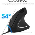 Subblim Glide Vertical Ergo Mouse verticale USB 1600 dpi - 5 pulsanti - Per destrimani - Colore nero - immagine 3