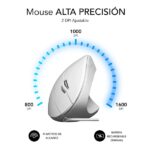 Subblim Glide Vertical Ergo Mouse verticale USB 1600 dpi - 5 pulsanti - Per destrimani - Colore bianco - immagine 2