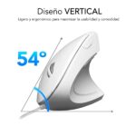 Subblim Glide Vertical Ergo Mouse verticale USB 1600 dpi - 5 pulsanti - Per destrimani - Colore bianco - immagine 3