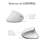 Subblim Glide Vertical Ergo Mouse verticale USB 1600 dpi - 5 pulsanti - Per destrimani - Colore bianco - immagine 4