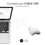 Subblim Glide Vertical Ergo Mouse verticale USB 1600 dpi - 5 pulsanti - Per destrimani - Colore bianco - immagine 5