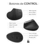 Subblim Nature Vertical Ergo Dual Mouse verticale Bluetooth, USB 2,4 GHz 4000 dpi - 5 pulsanti - Per destrimani - Colore nero - immagine 4