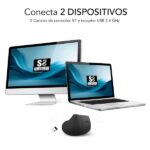 Subblim Nature Vertical Ergo Dual Mouse verticale Bluetooth, USB 2,4 GHz 4000 dpi - 5 pulsanti - Per destrimani - Colore nero - immagine 5