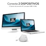 Subblim Nature Vertical Ergo Dual Mouse verticale Bluetooth, USB 2,4 GHz 4000 dpi - 5 pulsanti - Per destrimani - Colore bianco - immagine 5
