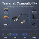 Vention Convertitore HDMI maschio a VGA femmina con jack da 3,5 mm - 0,15 m - Colore nero - immagine 4