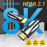 Cavo HDMI 2.1 maschio-maschio 8K Vention - 2 m - Placcato in oro - Colore nero - immagine 5