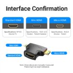 Vention Adattatore HDMI femmina a Micro HDMI maschio - Mini HDMI maschio - Colore nero - immagine 5