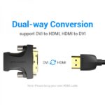 Vention Adattatore HDMI femmina a DVI (24+1) maschio - Colore nero - immagine 5