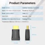 Vention Adattatore HDMI maschio a HDMI femmina 4K - Colore nero - immagine 5