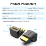 Vention Confezione da 2 adattatori HDMI maschio a HDMI femmina 4K 90º - Colore nero - immagine 5