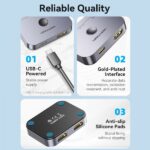 Vention Switch/Splitter HDMI 2.1 8K Bidirezionale HDMI Femmina/USB-C Femmina a 2x HDMI Femmina - Colore Grigio - immagine 4