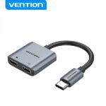 Vention Convertitore USB-C maschio a 2x USB-C femmina (audio e ricarica) - Colore grigio - immagine 2