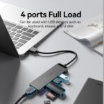 Vention HUB 4 in 1 USB 3.0 a 4xUSB3.0/MicroUSB/PD - 0,5 m - Colore nero - immagine 4